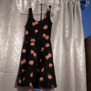 Divided H&M, small, black floral dress